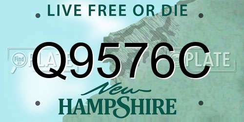 Q9576C New Hampshire License Plate