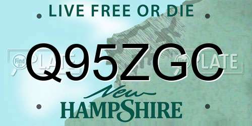 Q95ZGC New Hampshire License Plate