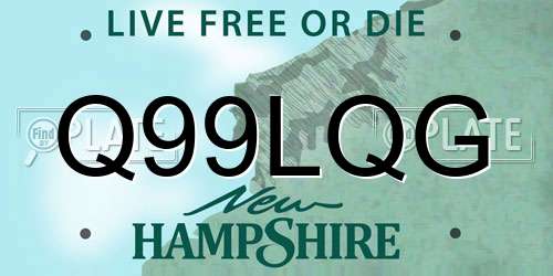 Q99LQG New Hampshire License Plate