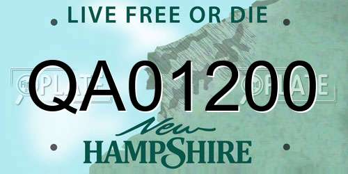 QA01200 New Hampshire License Plate