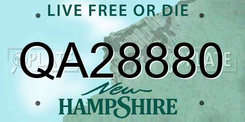 QA28880 New Hampshire License Plate