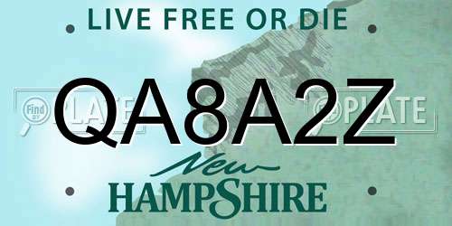 QA8A2Z New Hampshire License Plate