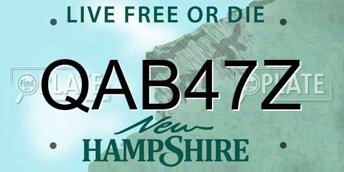 QAB47Z New Hampshire License Plate