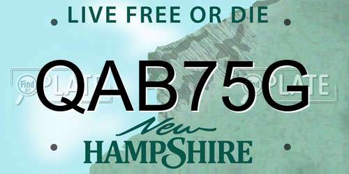 QAB75G New Hampshire License Plate