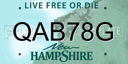 QAB78G New Hampshire License Plate