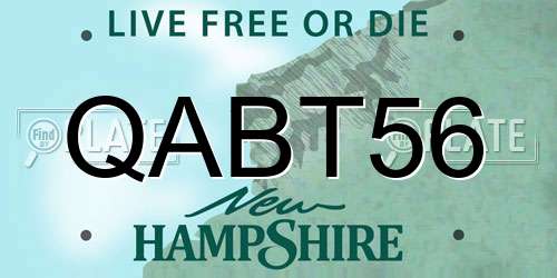 QABT56 New Hampshire License Plate
