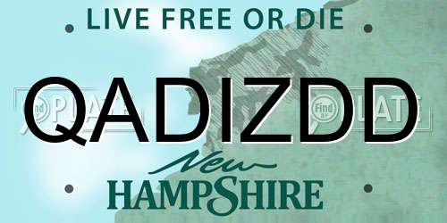 QADIZDD New Hampshire License Plate