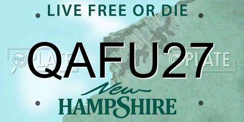 QAFU27 New Hampshire License Plate
