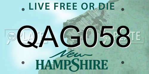 QAG058 New Hampshire License Plate