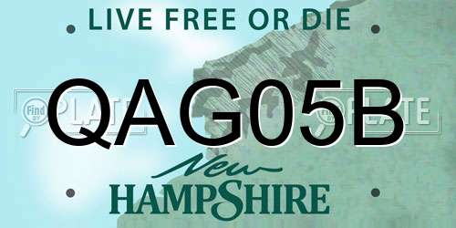 QAG05B New Hampshire License Plate