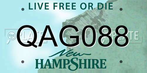 QAG088 New Hampshire License Plate