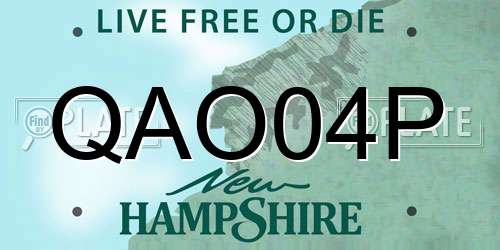 QAO04P New Hampshire License Plate