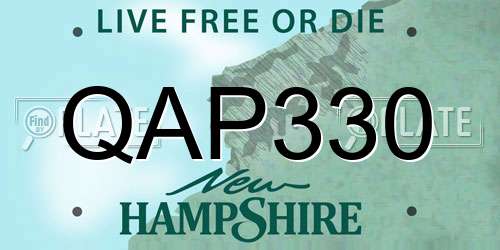 QAP330 New Hampshire License Plate