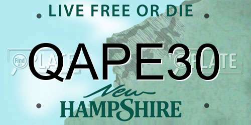 QAPE30 New Hampshire License Plate