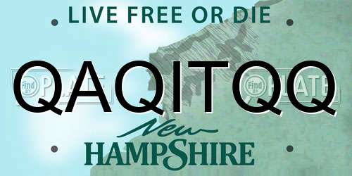 QAQITQQ New Hampshire License Plate