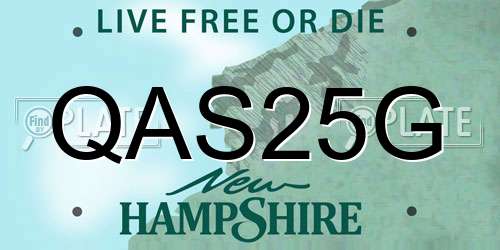 QAS25G New Hampshire License Plate