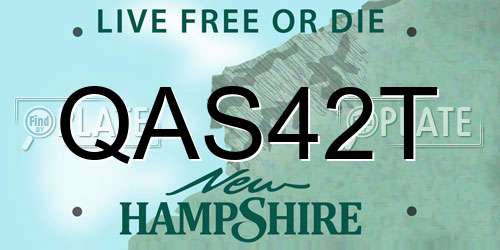 QAS42T New Hampshire License Plate