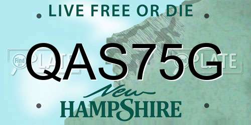 QAS75G New Hampshire License Plate