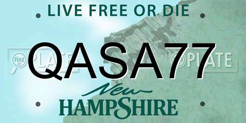 QASA77 New Hampshire License Plate