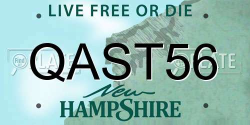 QAST56 New Hampshire License Plate