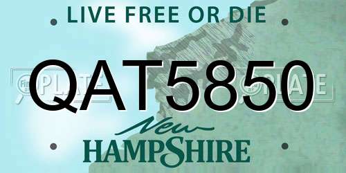 QAT5850 New Hampshire License Plate