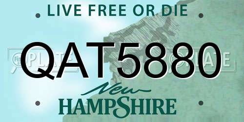 QAT5880 New Hampshire License Plate