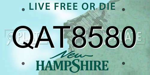 QAT8580 New Hampshire License Plate