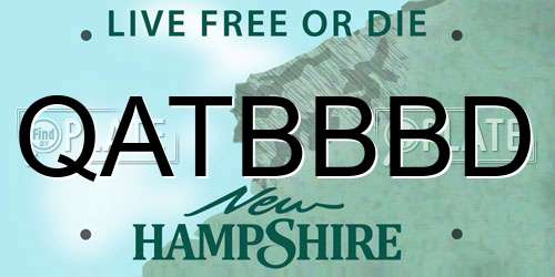 QATBBBD New Hampshire License Plate