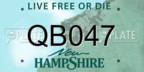 QB047 New Hampshire License Plate