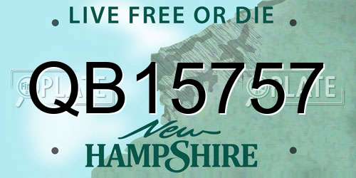 QB15757 New Hampshire License Plate