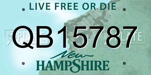 QB15787 New Hampshire License Plate