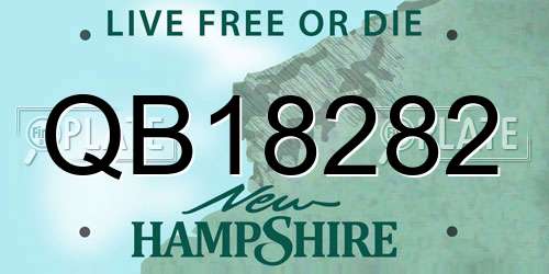 QB18282 New Hampshire License Plate