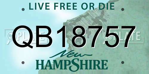 QB18757 New Hampshire License Plate