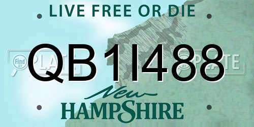 QB1I488 New Hampshire License Plate