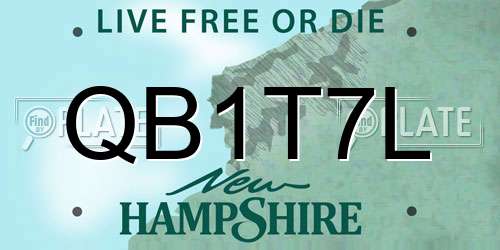 QB1T7L New Hampshire License Plate