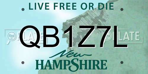QB1Z7L New Hampshire License Plate
