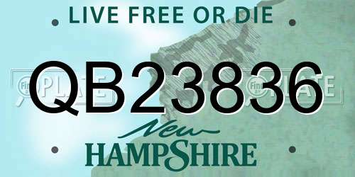 QB23836 New Hampshire License Plate