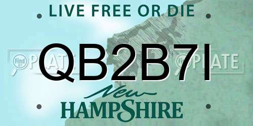 QB2B7I New Hampshire License Plate