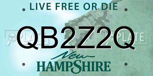 QB2Z2Q New Hampshire License Plate