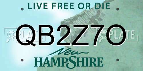 QB2Z7O New Hampshire License Plate