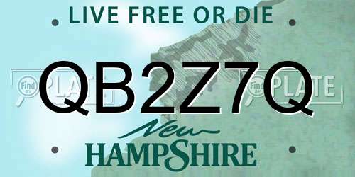 QB2Z7Q New Hampshire License Plate