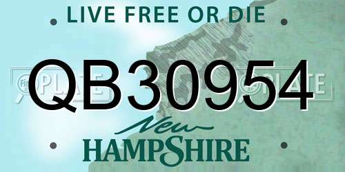 QB30954 New Hampshire License Plate