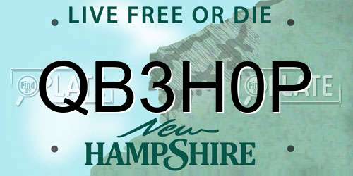 QB3H0P New Hampshire License Plate