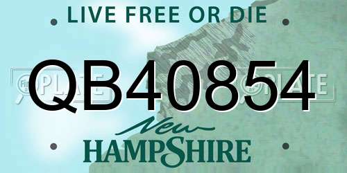 QB40854 New Hampshire License Plate