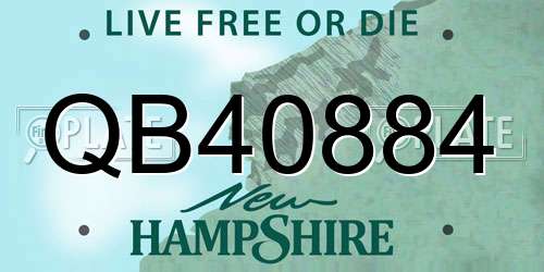QB40884 New Hampshire License Plate