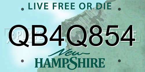 QB4Q854 New Hampshire License Plate