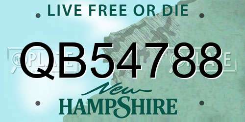 QB54788 New Hampshire License Plate