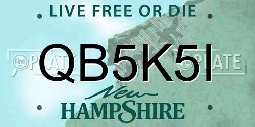 QB5K5I New Hampshire License Plate