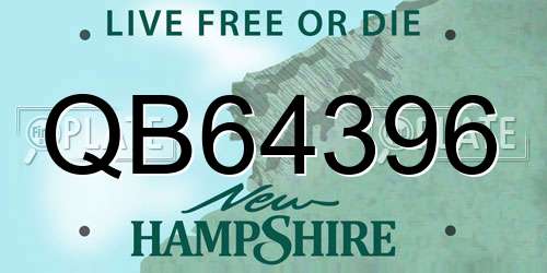 QB64396 New Hampshire License Plate
