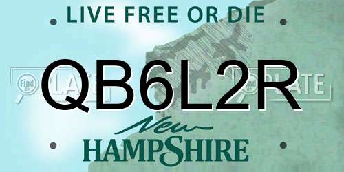 QB6L2R New Hampshire License Plate